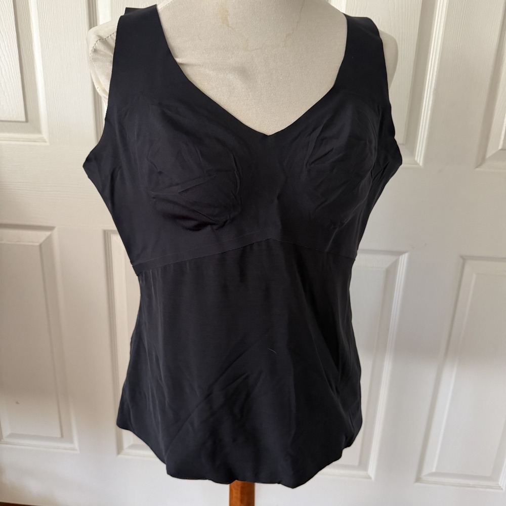 Honeylove Liftwear Black Shapewear Tank Top  2X Missing Pads V Neck Wireless